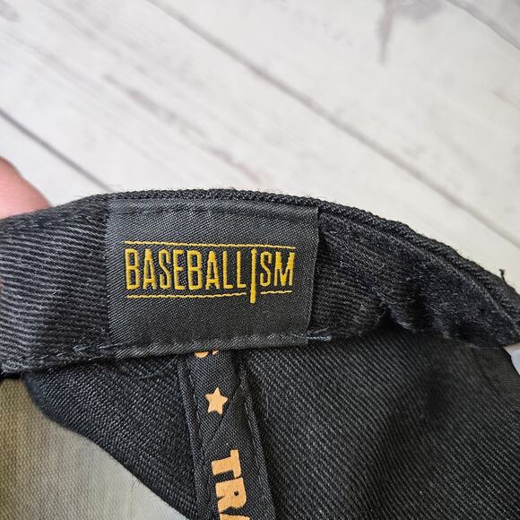 Baseballism Snapback Hat Men's Adjustable Black Grey American Flag Player - Picture 6 of 7